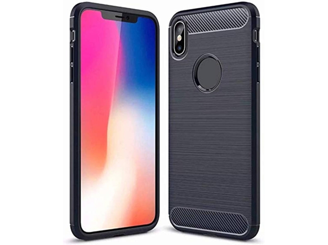 Funda iPhone XS Max WJS Slim Carbon Rugged Shockproof Negro