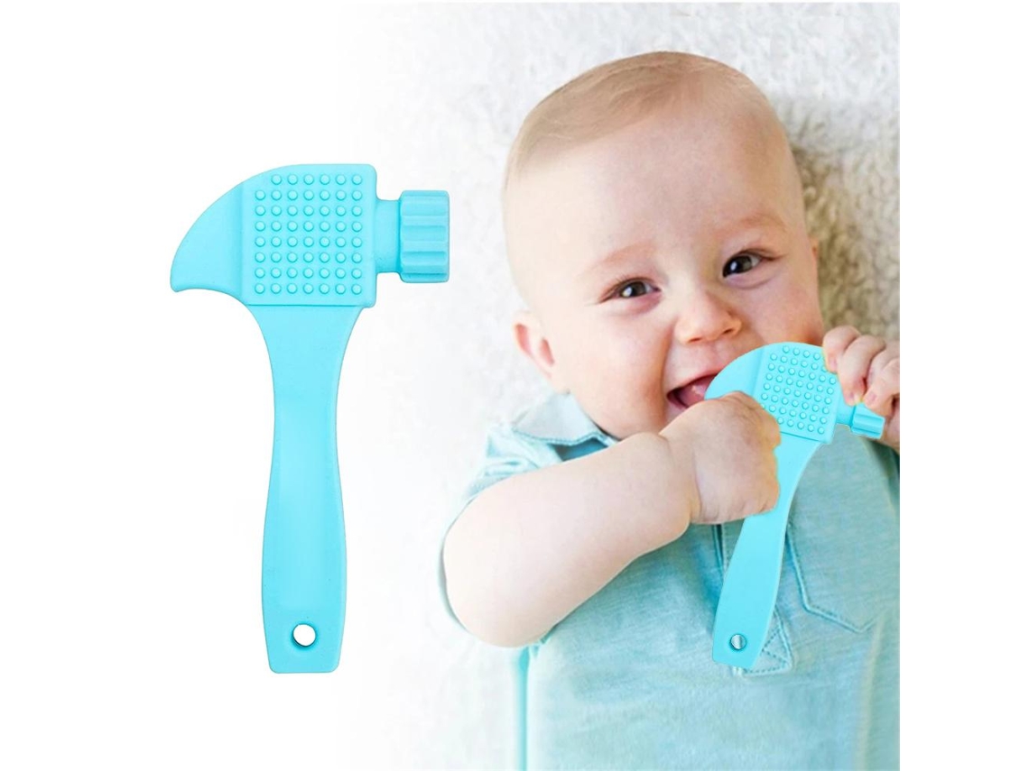Juguetes De Silicona Para La Dentición De Bebés: Martillo, Llave, Texturas Suaves, Seguros Para Las Muelas.