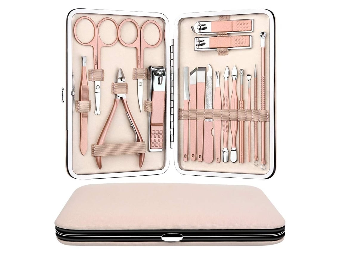 Kit de manicura de 18 piezas, que incluye tijeras y pinzas para uñas*.