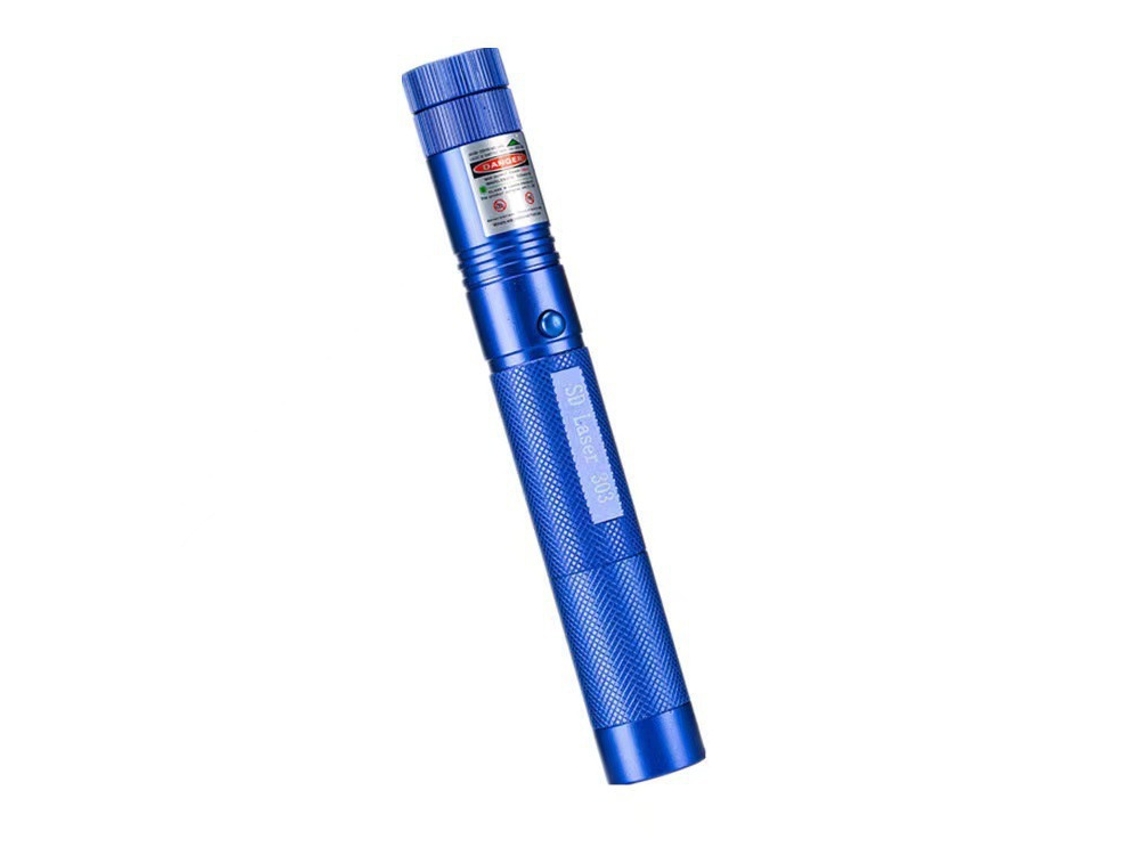 Indicador Láser 303, Luz Láser Externa, Luz Verde Estrellada, Carcasa Azul.