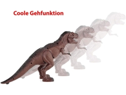 Tiranosaurio de dinosaurio T-Rex con control remoto RC para niños con función de sonido y caminar, juego completo que incluye control remoto JEDBESETZT