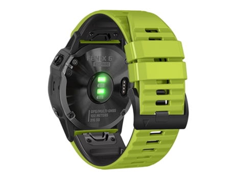 Correa de Silicona rayas horizontales ajustable para Garmin Tactix Delta/Enduro - verde/negro