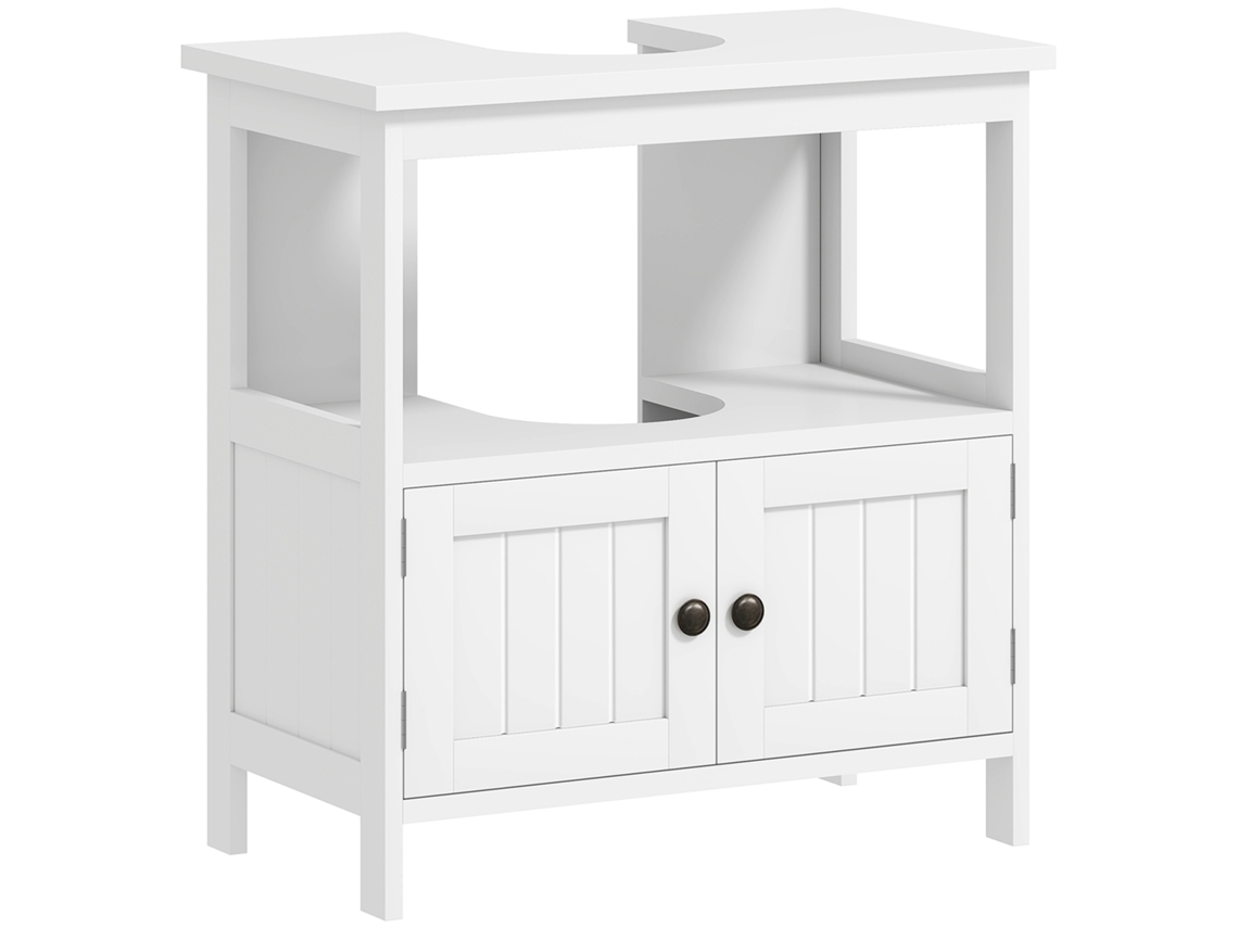 Armário Pia Independente 2 Portas Prateleira Aberta Branco 60x30x60