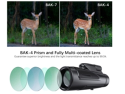Telescópio Monocular 12x50 Para Adultos Hd High Power Bak4 Prism Monocular À Prova D Água Preto Saisiyiky