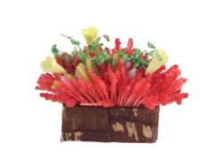 Maceta de barro Baok en miniatura con flor en miniatura para decorar casas de muñecas y jardines pequeños.