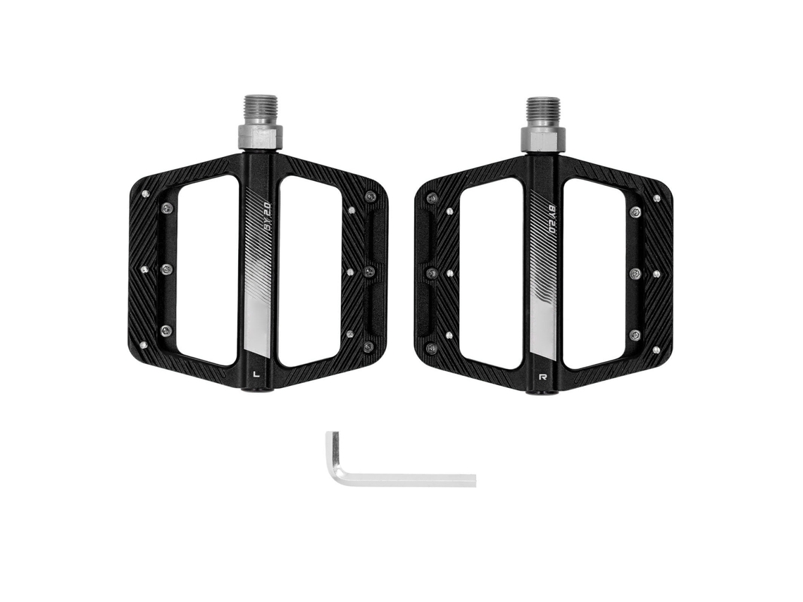 Pedales De Bicicleta De Aleación De Aluminio Ligero, Antideslizantes, Ensanchados, Universales, Negros.