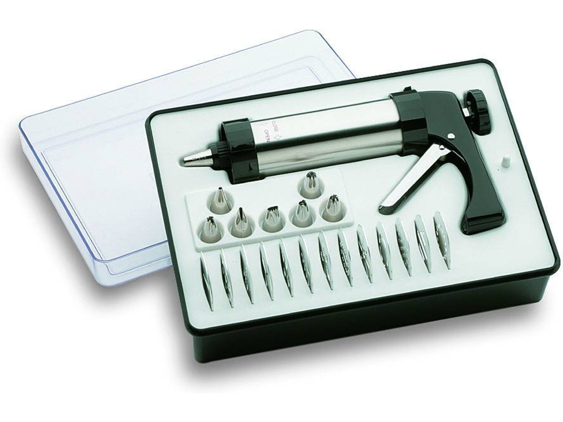 Kit Repostería con Pistola LACOR Inox 18/10 (250 ml - Acero Inoxidable)