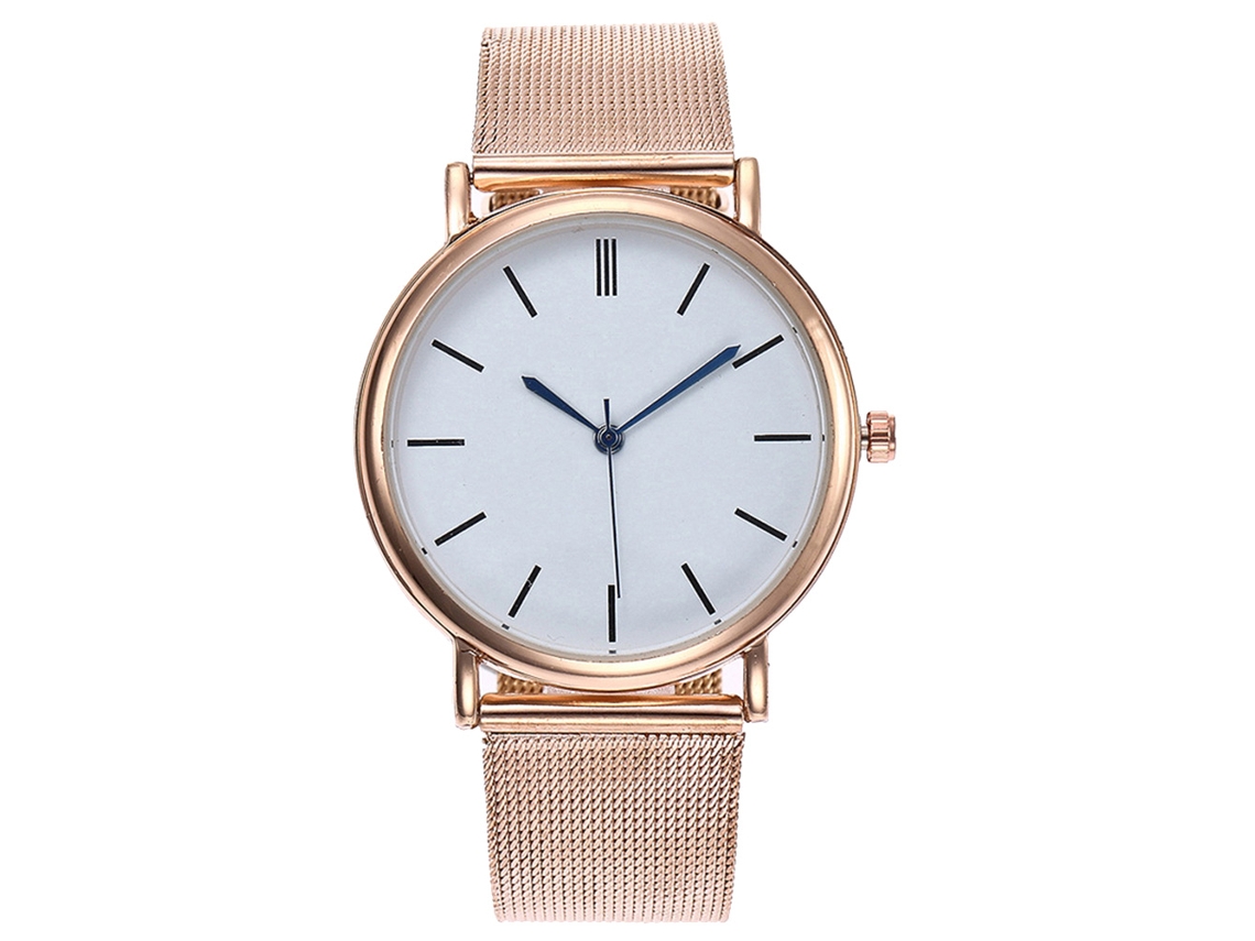 Reloj De Pulsera Analógico De Cuarzo De Aleación Con Esfera Redonda (oro Rosa)