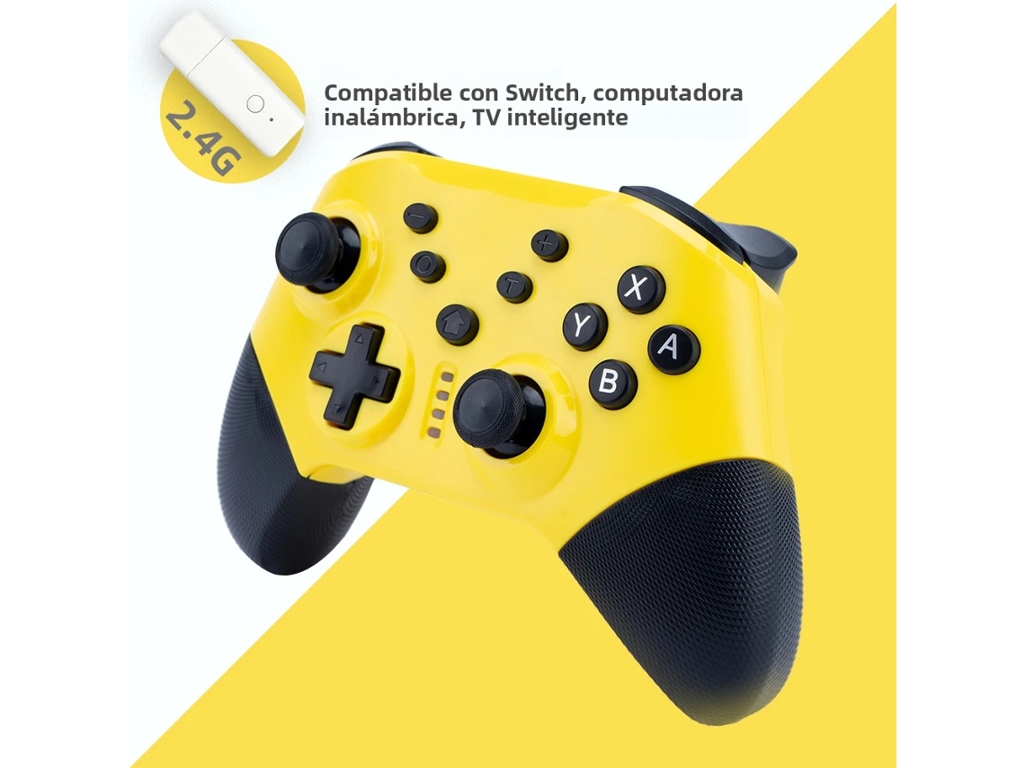 (2.4g Amarillo) Gamepad Con Motores De Vibración Duales, Se Puede Utilizar Como Control Remoto De Pc Win10.