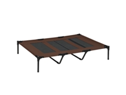 Cama para perros con soporte portátil elevado, tamaño para exteriores, 122x92x23cm, Marrón, Café, Negro