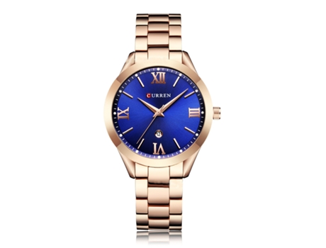 Relojes de Mujer Relojes de Moda Reloj de Cuarzo Simple Reloj de Pulsera de Negocios Impermeable para Mujer-Concha Rosa Azul LUUCOZK
