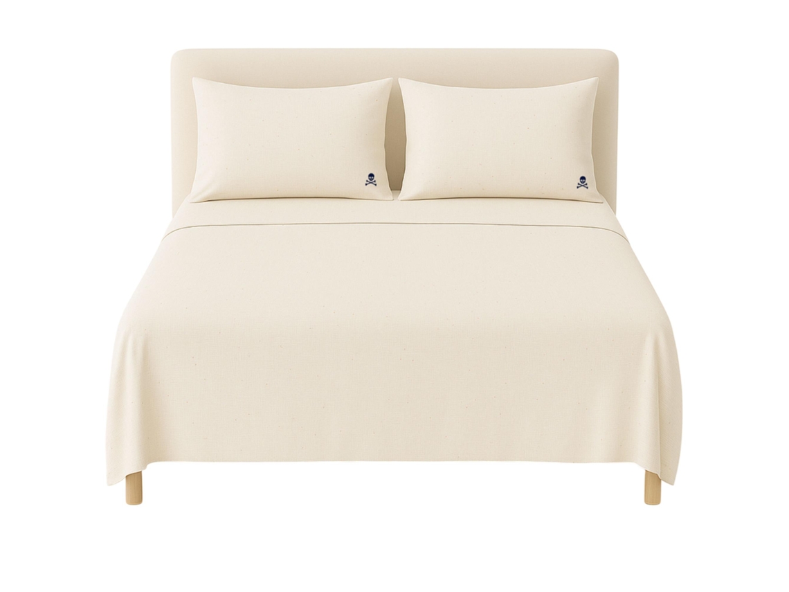 Set Sábanas Ocre (270x280cm) con 2 Fundas Almohada (50x105cm) - 100% Algodón SCALPERS