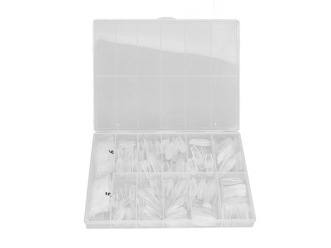 Uñas postizas Rebe-504 ultrafinas, semimate y transparentes, tipo 10, para uso en salones de belleza y en casa.
