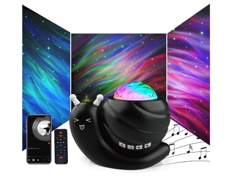 Luz nocturna con proyector de estrellas luces de proyector Aurora Galaxy 4 en 1 luces nocturnas para niños de caracol para dormitorio con control r...