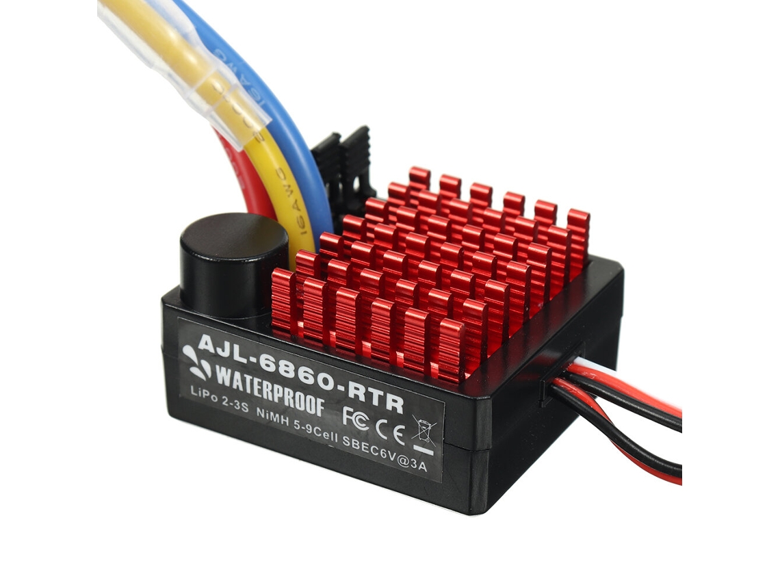 Controlador Velocidad Vehículos Rc Coches Barcos Tanques Maquetas Negro Flyueace 6860 Motor Escobilla 60a Resistente Agua Bec Para Modelos