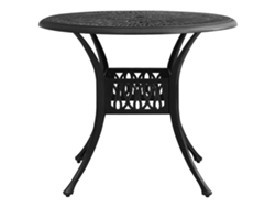 Mesa de jardín LOVELY HOME de aluminio fundido negro (90 x 90 x 74 cm)