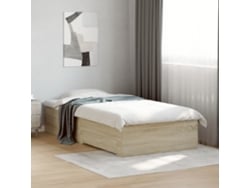 Cama Con Cajones Madera Ingeniería Roble Sonoma 100x200 Cm