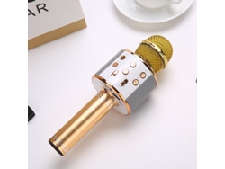 Ws88 Micrófono Portátil de Karaoke VEANXIN Inalámbrico con Altavoz USB para Niños Oro