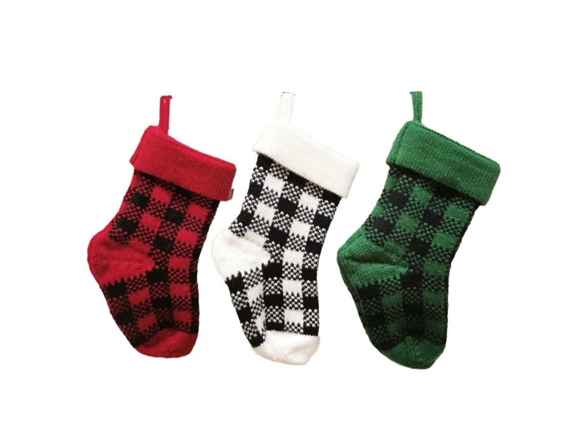Calcetines Navideños Clásicos De Cuadros*