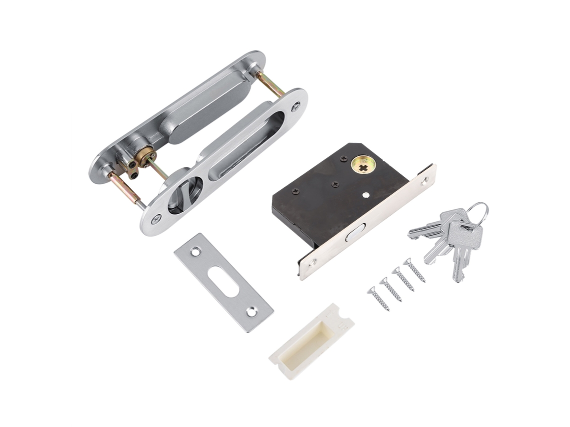 Cerradura Antirrobo Para Puertas Correderas Con Llaves Para Puertas De Granero, Muebles De Madera, Plata.