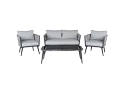 Conjunto de jardín en ratán gris/negro BELIANI Preveza