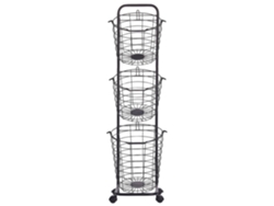 Carrito de almacenamiento con cestas BELIANI Ayapal de Metal Negro 37x37x123