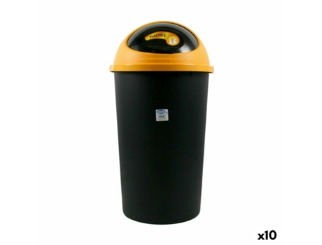 Cubo para la Basura TONTARELLI Big hoop Amarillo Negro 50 L (10 Unidades)