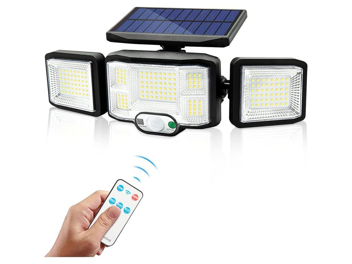 2026altiro-aplique Solar De Pared Para Exteriores Con Luces Led, 3 Cabezales, 192 Led, Sensor De Movimiento, Bombillas Solares Ip65.
