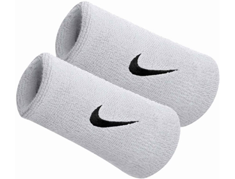 Muñequera Elástica NIKE swoosh doublewide (TU - Blanco)