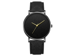 Reloj De Pulsera Zhoulianfa De Piel Sintética, Estilo Casual, De Cuarzo, Para Parejas, Con Bisel Redondo Sencillo (negro).