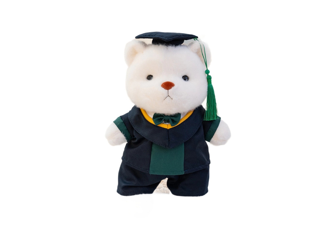 Oso de peluche de graduación con toga, recuerdo de un compañero de clase, oso marrón y traje rojo, CHABERLU
