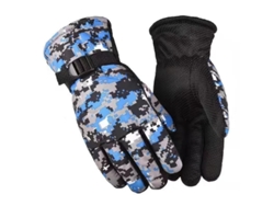 Luvas Masculinas Camufladas, Forradas Em Fleece. Ideais Para Esportes, Moto E Esqui.