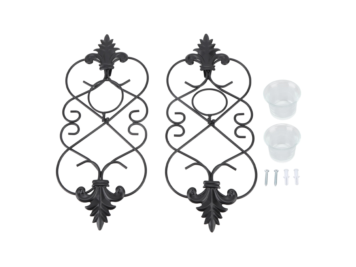 2026-2 Piezas Portavelas De Pared Colgante De Hierro Para Decoración Hogar Bodas Eventos