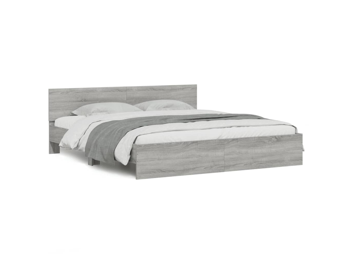 Maison Exclusive - Estructura De Cama Con Cabecero Gris Sonoma 160x200 Cm