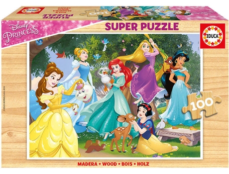 Puzzle EDUCA Super Puzzle de Madera 100 Disney Princess (Edad Mínima: 3 Años - 100 Piezas)
