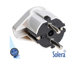 Conector Schuko macho con toma de tierra lateral 220V Solera blanco