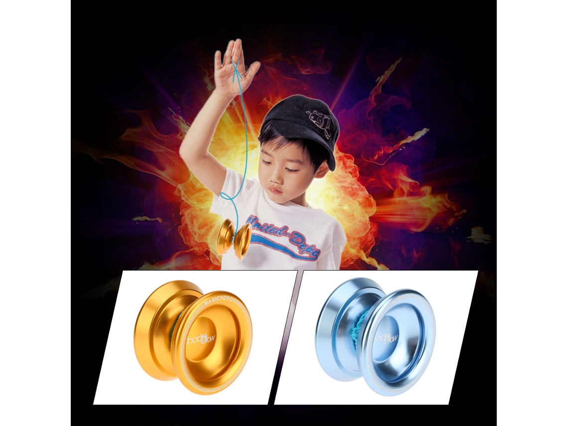 Yoyo Mágico Profesional T8 Fabricado En Aleación De Aluminio Con 8 Bolas Y Cuerda Para Niños, Color Dorado.