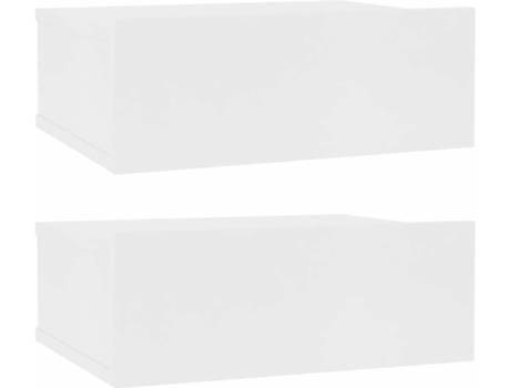 Conjunto 2 Mesita de noche flotante VIDAXL Blanco Madera contrachapada (40x30x15 cm)