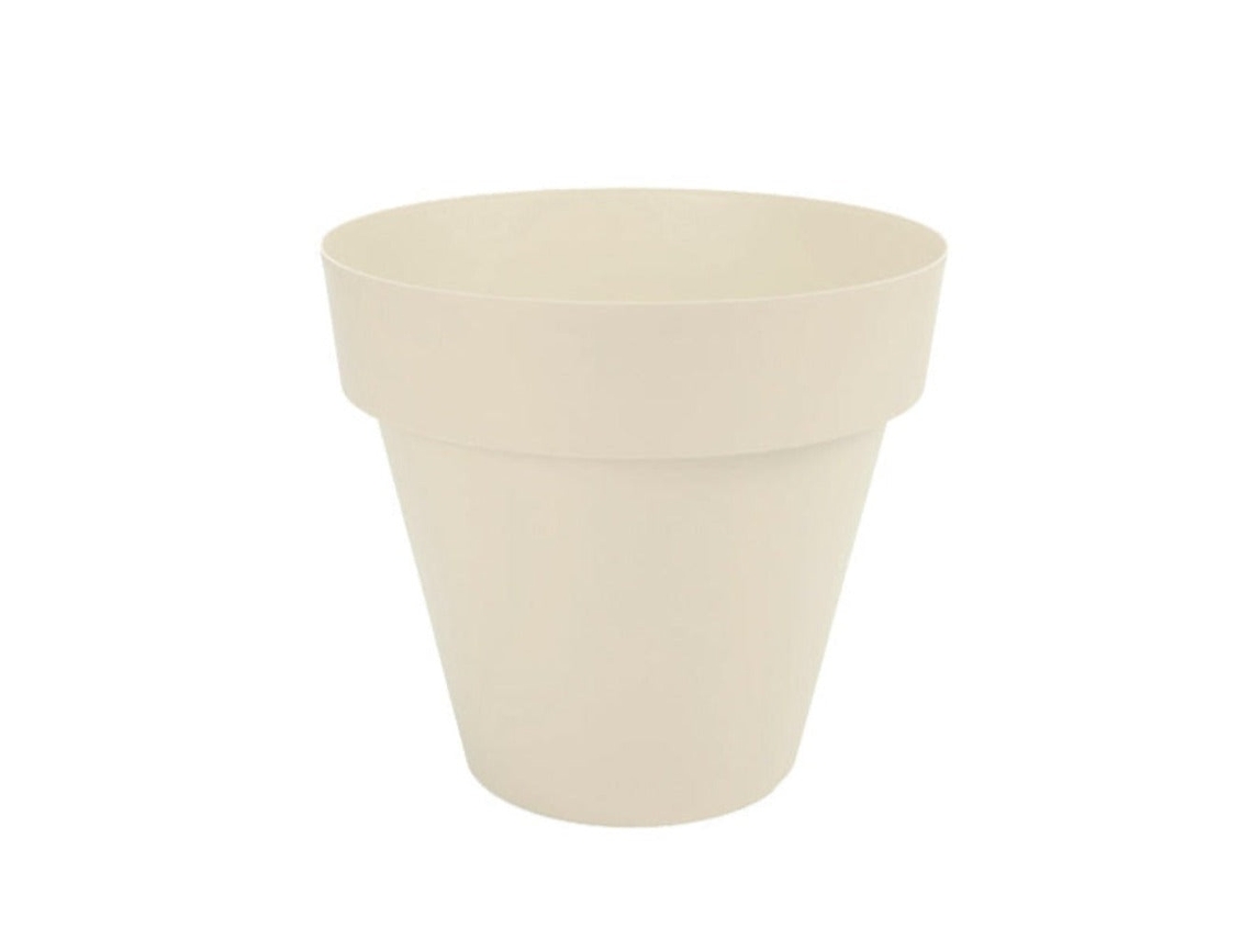 PLASTIKEN TES - Maceta Redonda Clásica Diámetro 26 cm Capacidad 75L Ecru