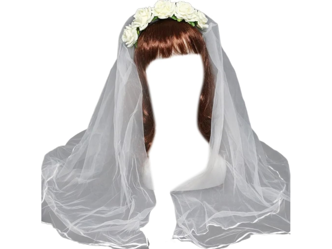 Diadema De Flores De Estilo Gótico Con Velo Cómodo Para Bodas, Fiestas Y Peinados.