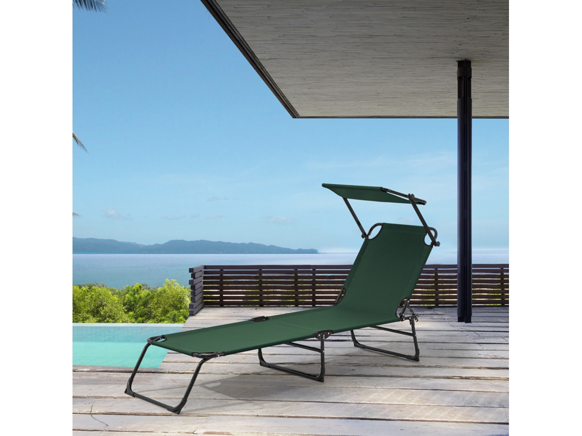 Tumbonas CASA.PRO (Acero - Verde - 191x53x27 cm)