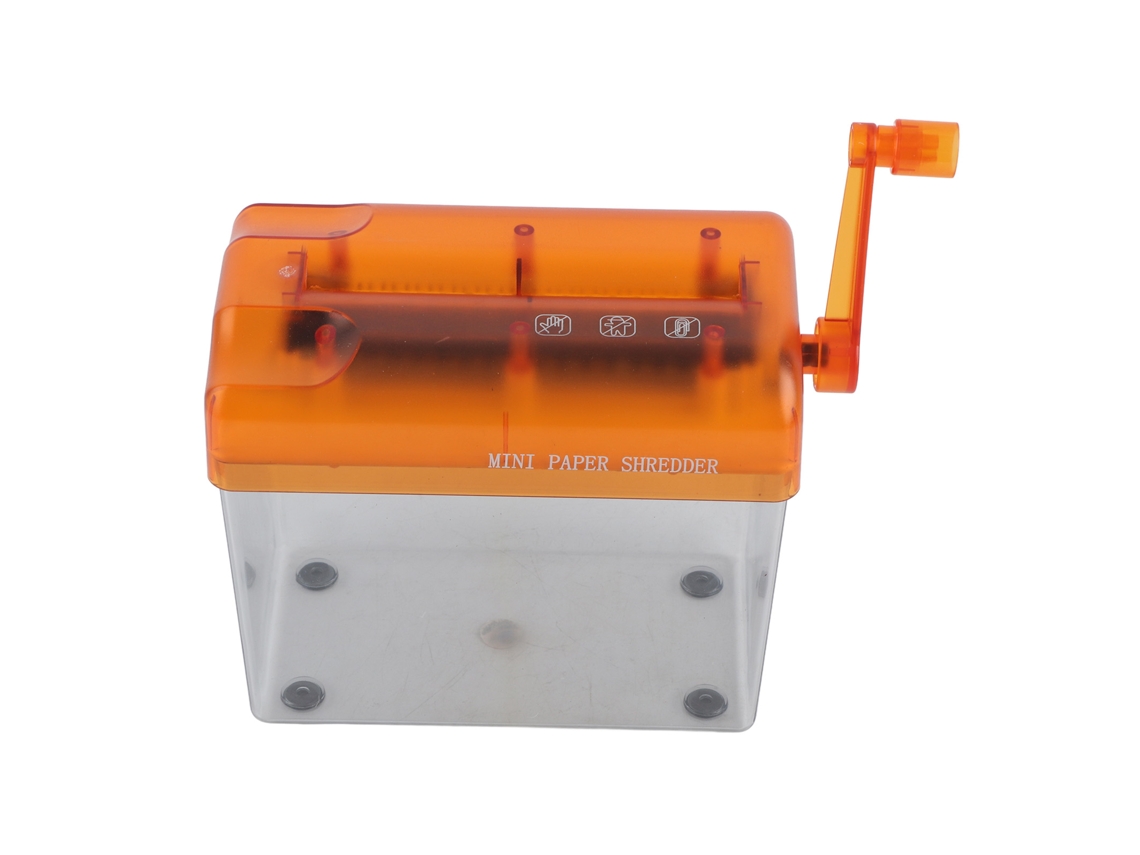 Mini Destructora De Papel Manual Portátil Con Manivela Compacta Para El Hogar Y La Oficina - Naranja