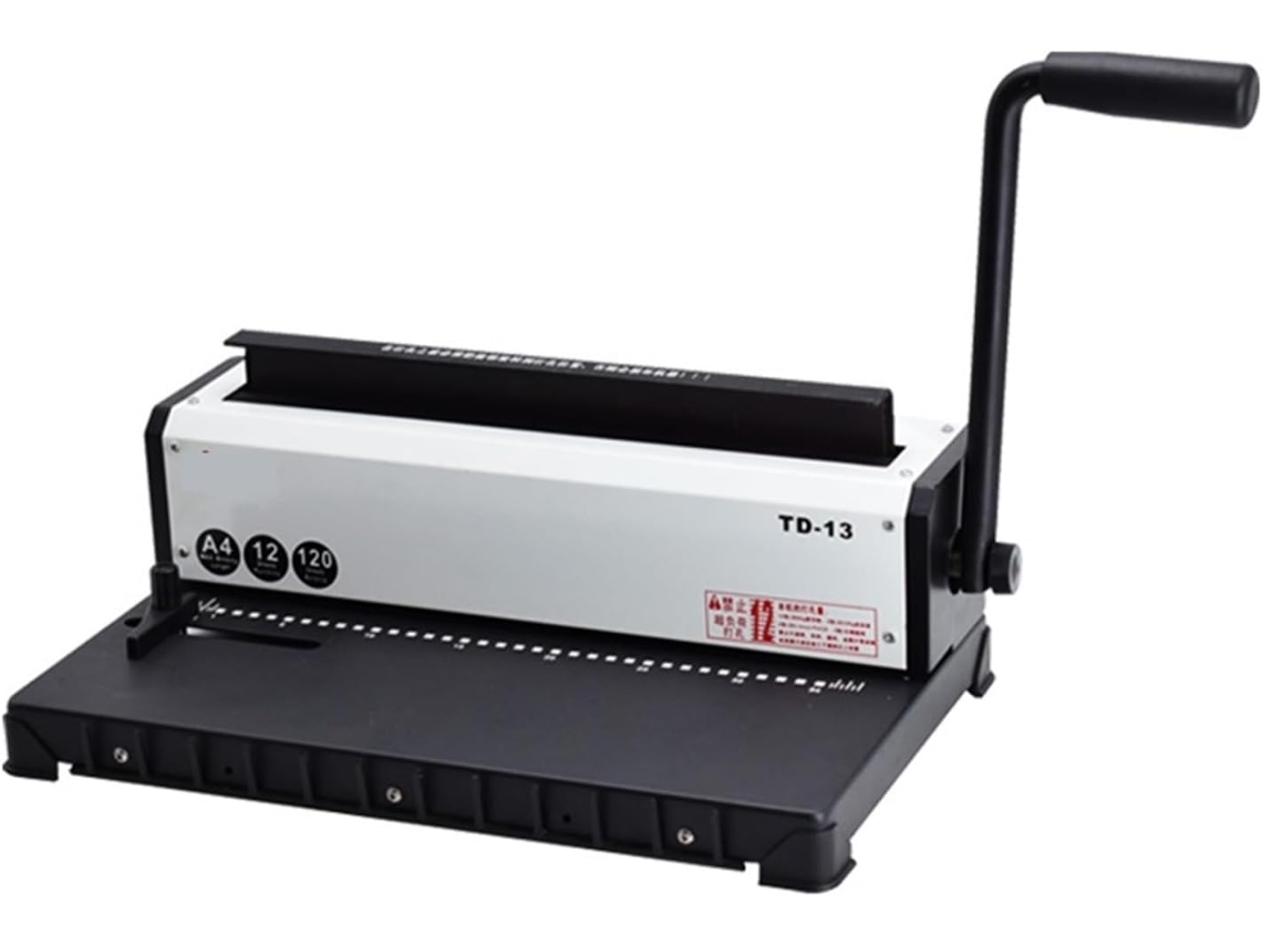 Máquina De Encuadernación De Doble Alambre Td-13 3 En 1 Para Libros En Formato A4, Alambre,