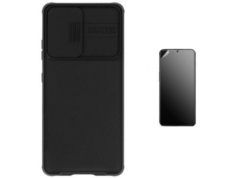 Kit Carcasa Y Protector Samsung S21 Ultra Ultimatte Nillkin Camshield Negro