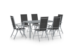 Juego de comedor de jardín de 2 piezas en aluminio plateado y negro de Dkd Home Decor