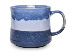 Taza grande de cerámica Rebe, 621 ml (21 oz), para café y té, apta para lavavajillas y microondas, ideal para el hogar y la oficina (azul).
