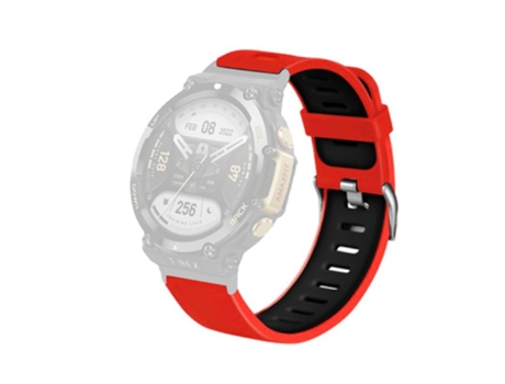 Correa de Silicona color dual para Huami Amazfit T-Rex 2 - rojo/negro