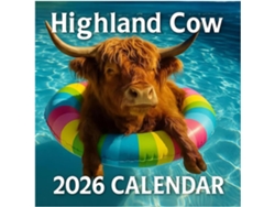 Calendario 2026 12 - Agenda 2026 De Pared Highland Cow, Planificador Mensual De Papel Grueso Para Profesores