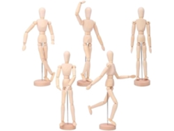 Juego De 5 Maniquíes De Madera De 30,5 Cm, Flexibles, Para Dibujar, Pintar Y