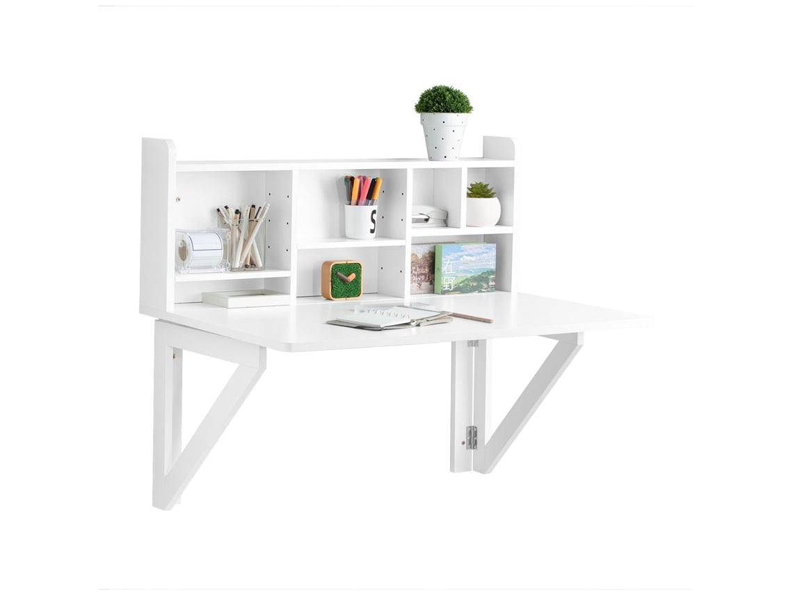 Mesa de Pared con Estante Integrado Fwt07-Ii-W SOBUY